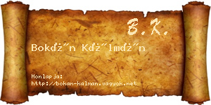 Bokán Kálmán névjegykártya